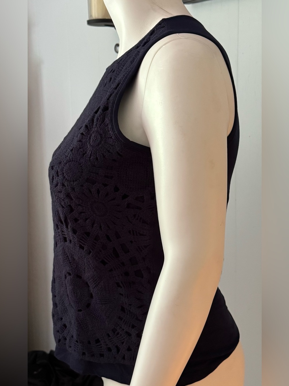 Maurices Navy Blue Jasmine Crochet Front Tank Top NWT